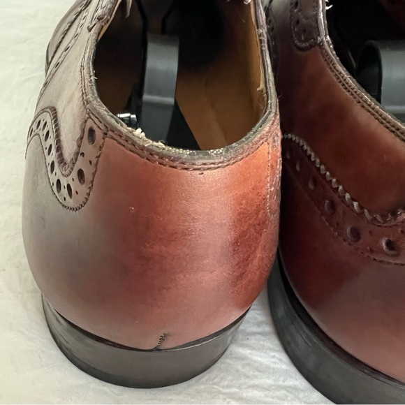 🤎 MAGNANNI~ Men's Wingtip BROWN All Leather Dress Shoes US 10.5 - Picture 8 of 16